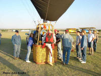 Loading up for the balloon skydive.