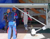 Bob, Pierre and Corky getting ready to skydive.