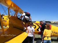 Loading up for a skydive.
